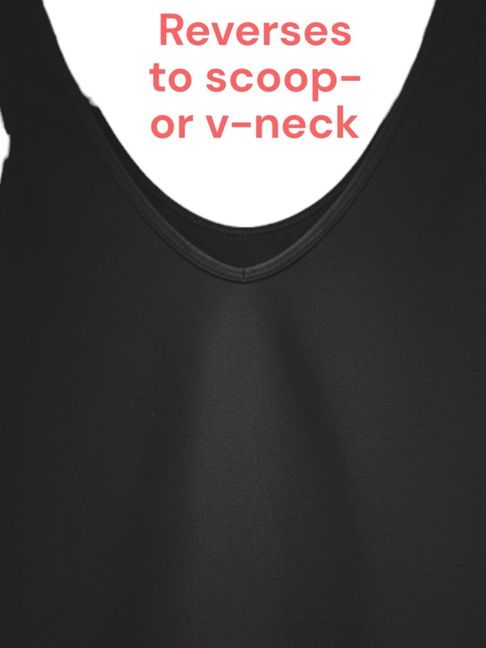 Felina X-Large Black Reversible Scoop/V-Neck Tank